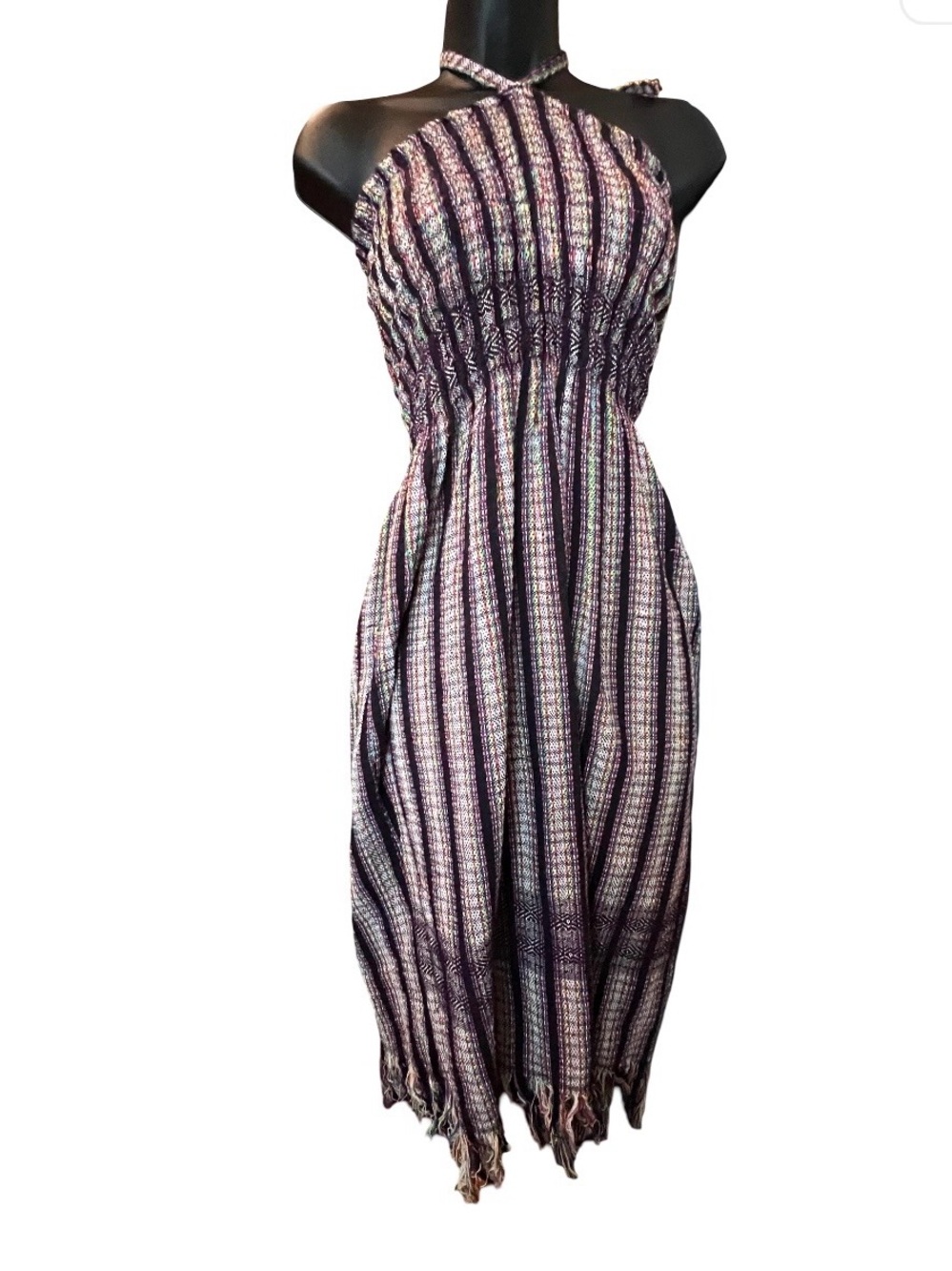 Strapless Smocked Cotton Fringe Dress Cover-Up size M!